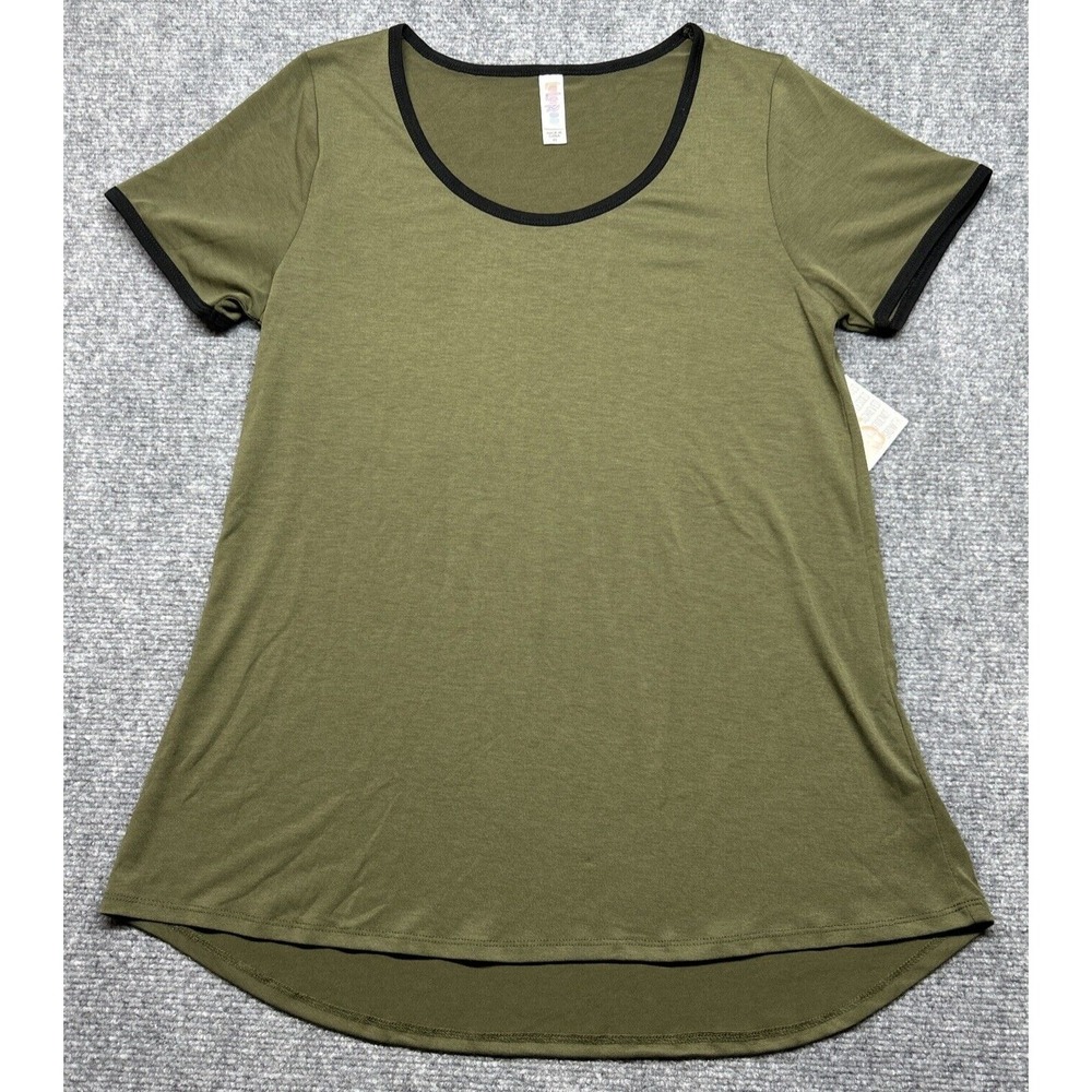 LulaRoe Classic T-Shirt Womens XS Green Round Neck Short Sleeve Stretch New